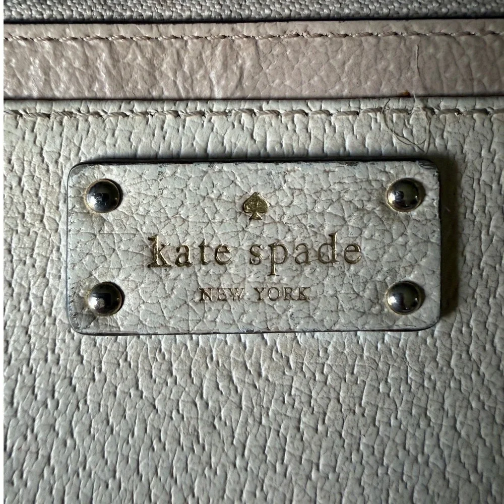 kate spade cream and blush leather card holder wristlet